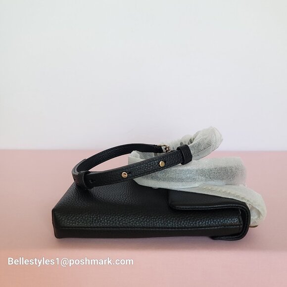 KATE SPADE Bradley North/South Pebbled Leather Phone Crossbody- Black color🎈⭐ - Picture 8 of 16